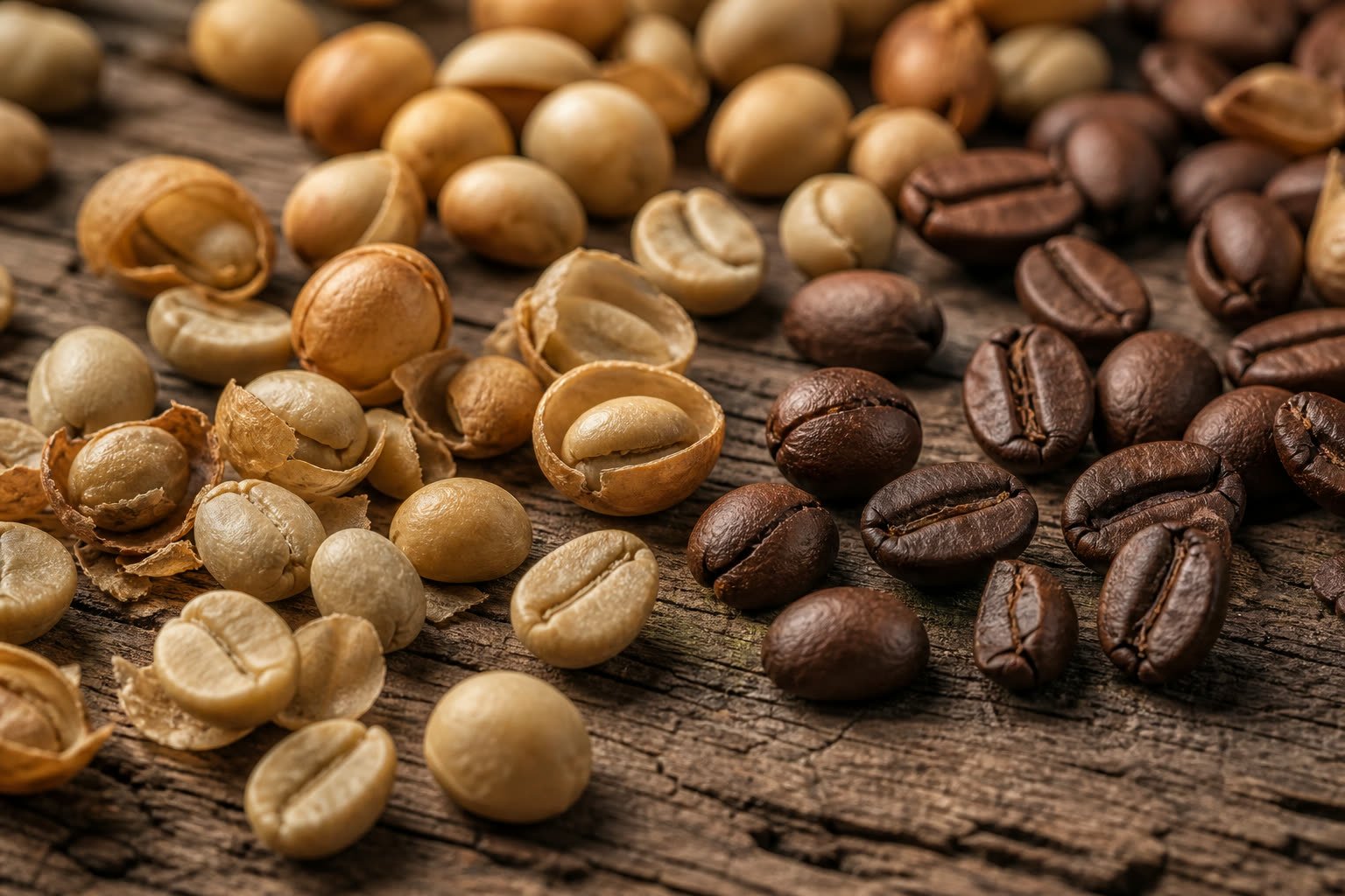Grano de café pergamino seleccionado para acopio